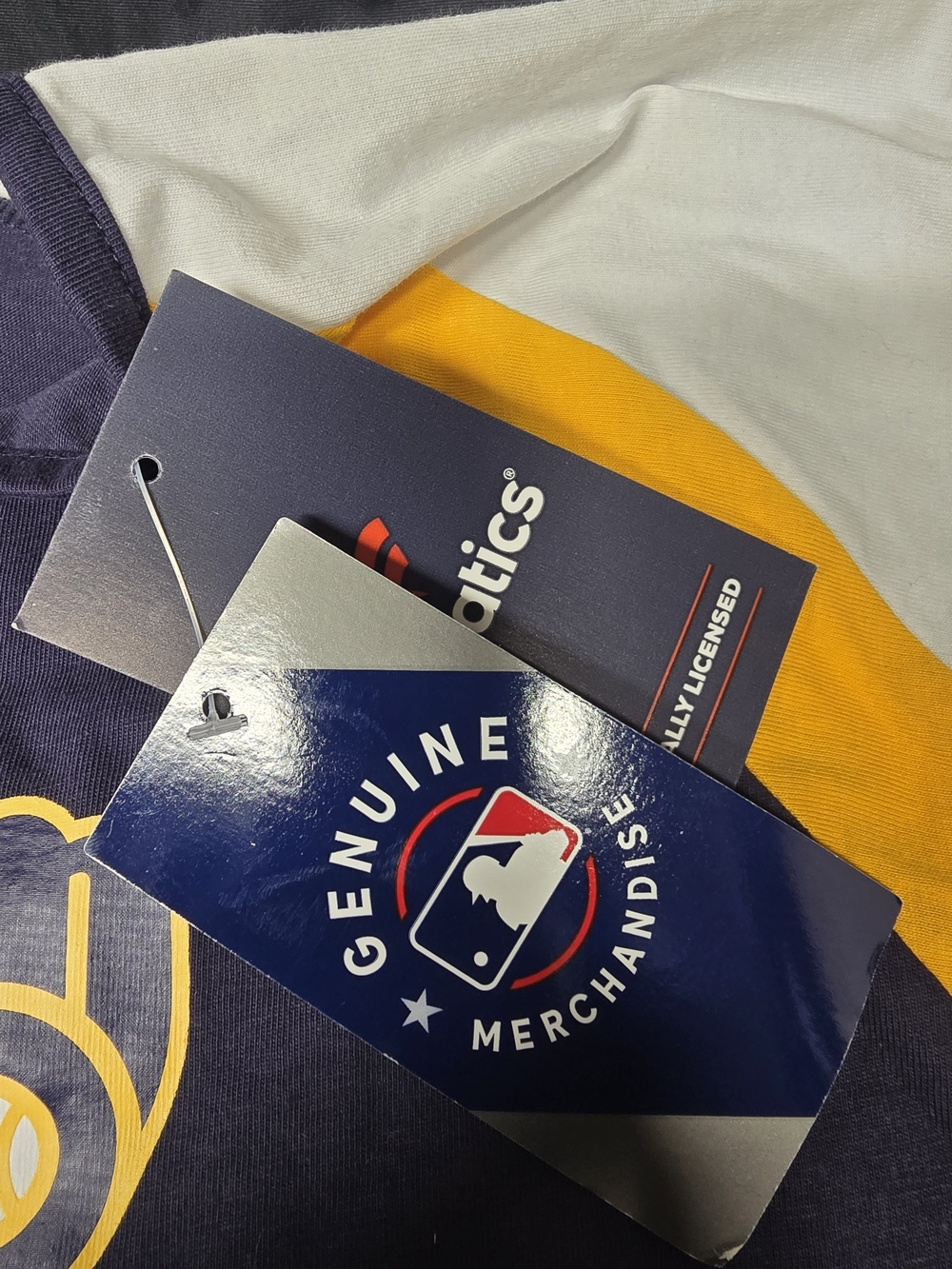 NWT Milwaukee Brewers Fanatics Jersey Style Shirt 2X XXL Navy Gold MLB - Picture 3 of 4